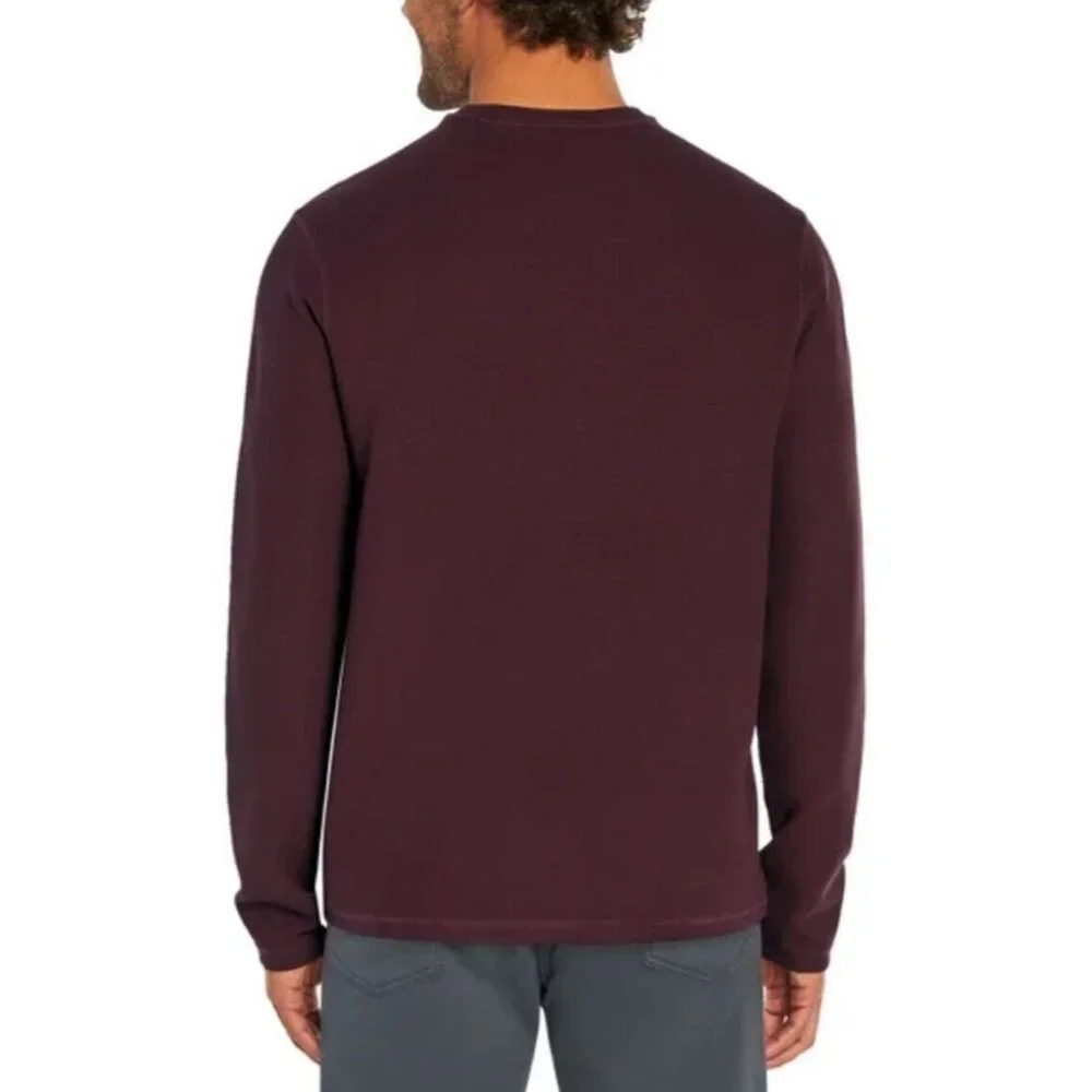 Banana Republic Men's L Waffle Top Crew Sweatshirt Textured Double Knit Shirt